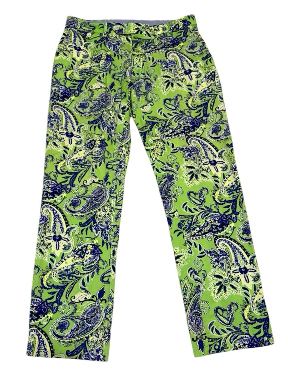 Men’s Polo Golf Ralph Lauren Lime Green and Navy Paisley Pants 32x30